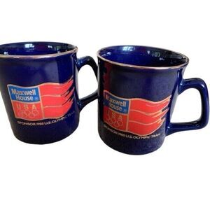 2 Maxwell House 1988 Calgary Winter Olympics Coffee Mugs *New*